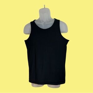 Murano Liquid Luxury Slim Workout Tank Plain Solid Black Size Medium